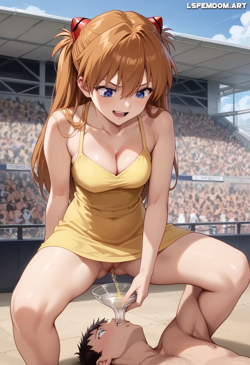 Asuka Uses Slave Like A Human Urinal For Pissing Femdom