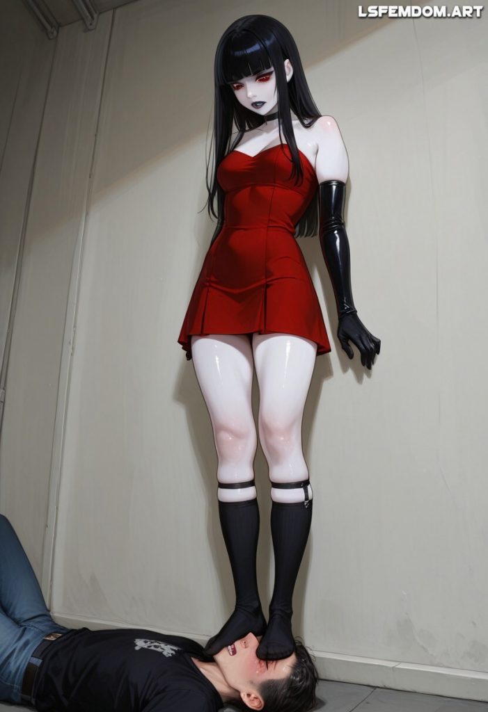 Crimson Trampling Slave Femdom