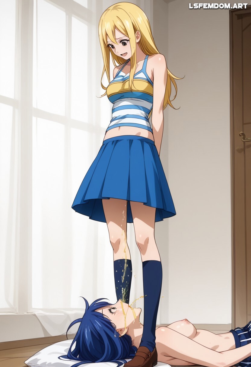 Lucy Heartfilia Pissing In Wendy's Mouth - Pissing Lezdom