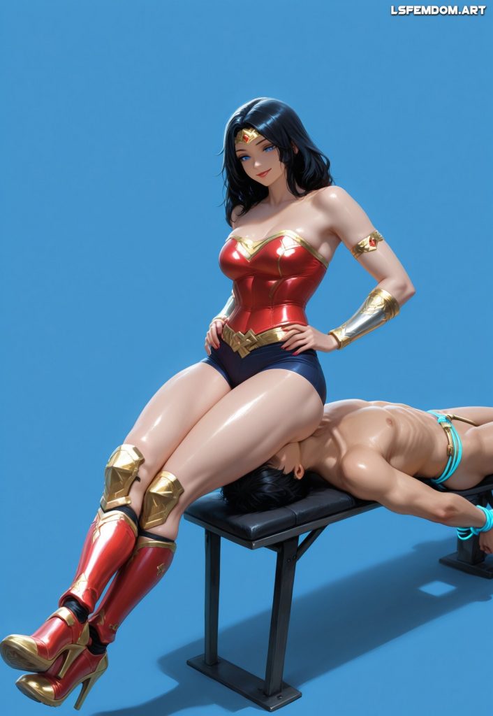 Wonder Woman Balancing Facesitting Femdom