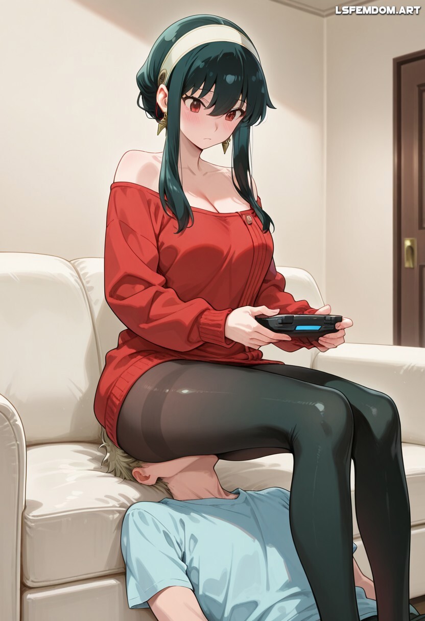 Yor Forger Uses Human Sofa Slave For Facesitting Femdom