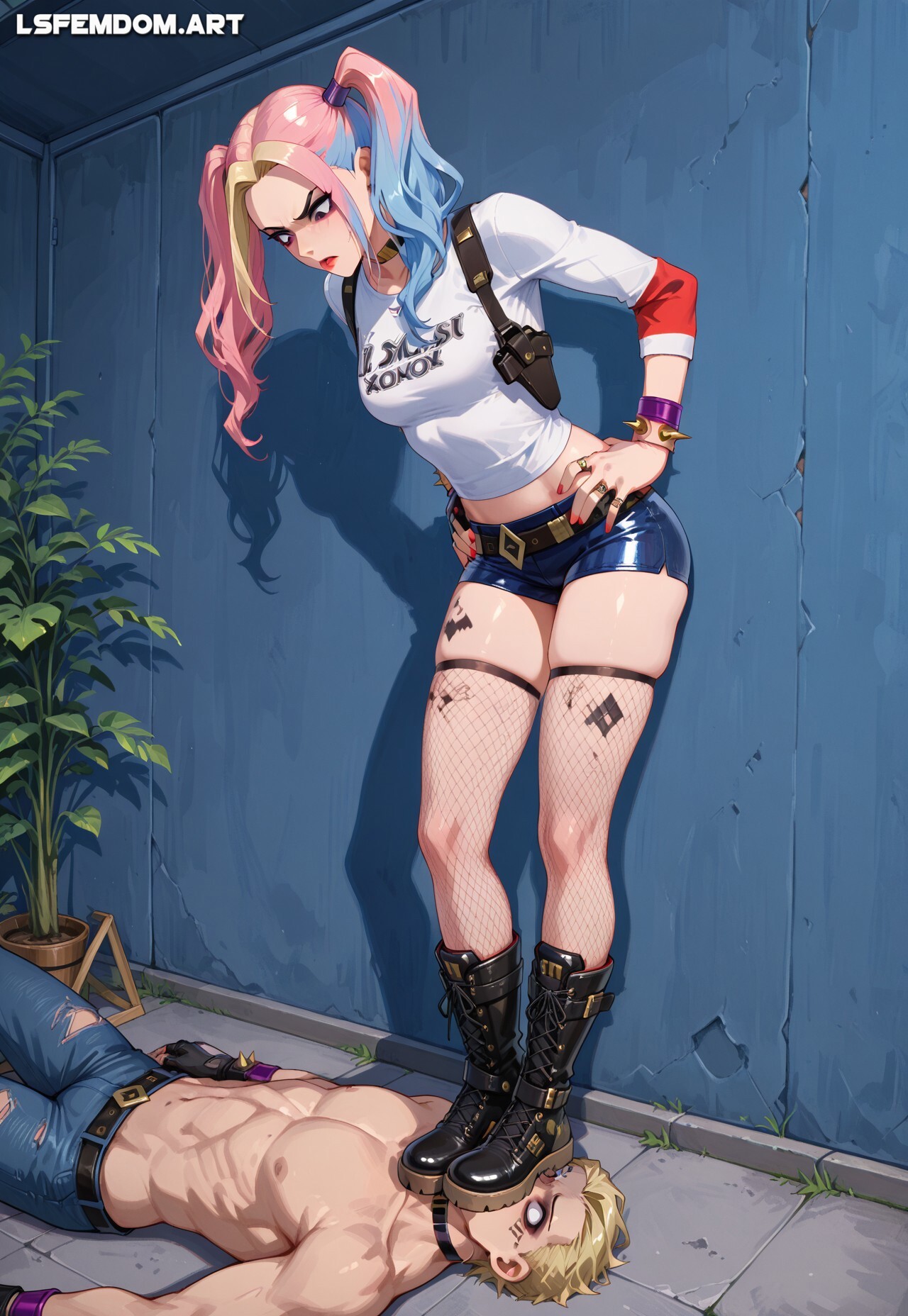 Harley Quiin Hard Face Trampling Femdom