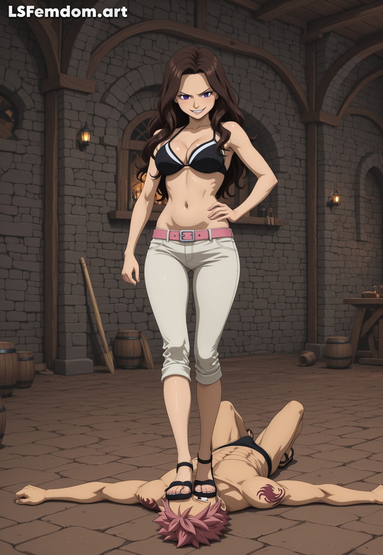 Cana Alberona Trampling Natsu's Face Femdom