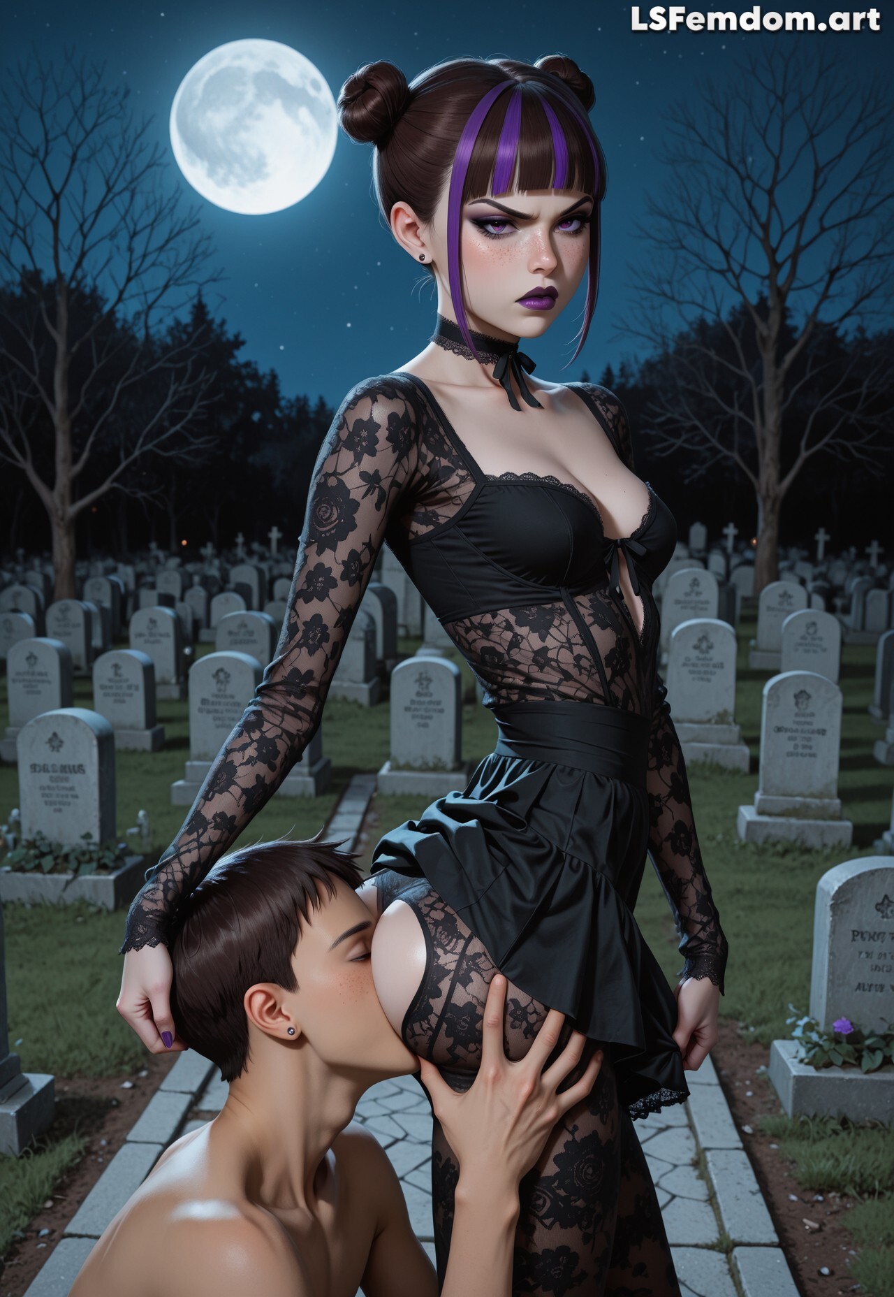 Face In Goth Girl's Ass Femdom