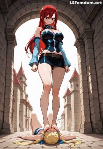 Erza Tramples Lucy's Face LezDom Fairy Tail