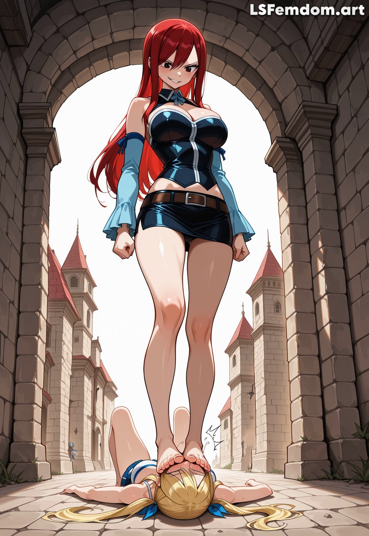 Erza Tramples Lucy's Face LezDom Fairy Tail