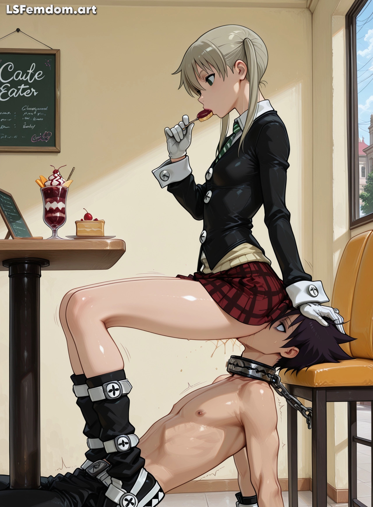 Maka Albarn Use Human Chair For Facesitting Femdom