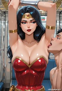 Wonder Woman's Armpit Licking Sweat Femdom