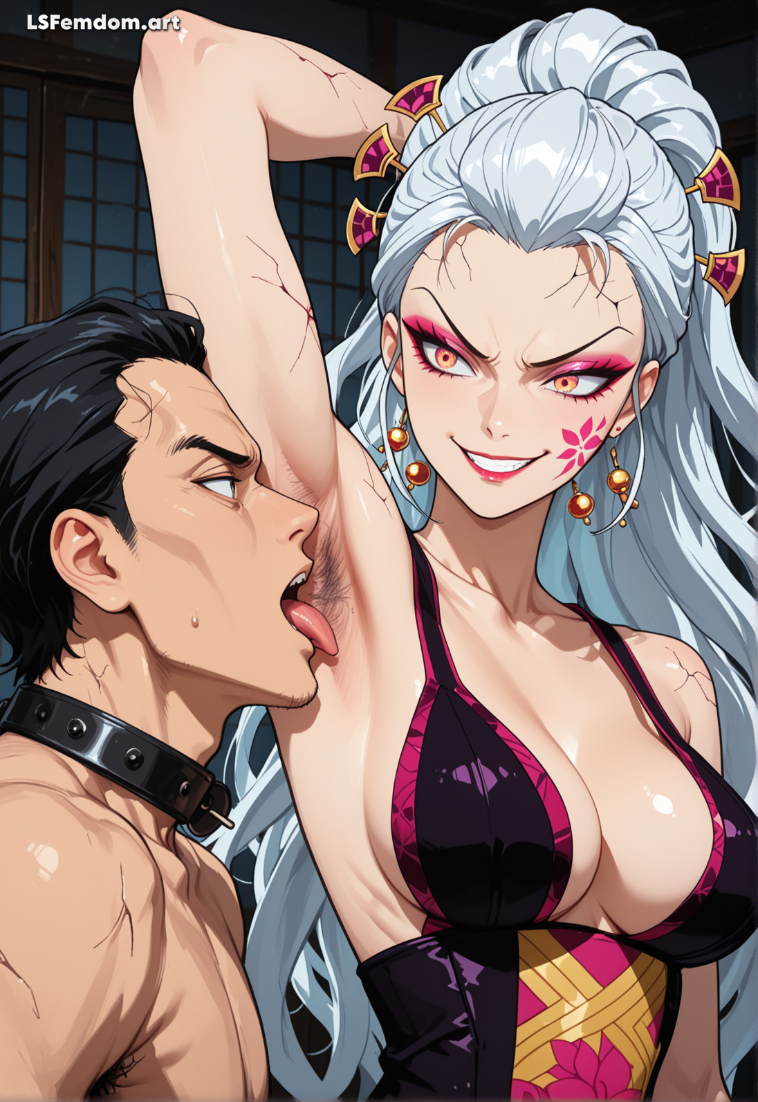 Licks Daki's Sweaty and Hairy Armpit Femdom