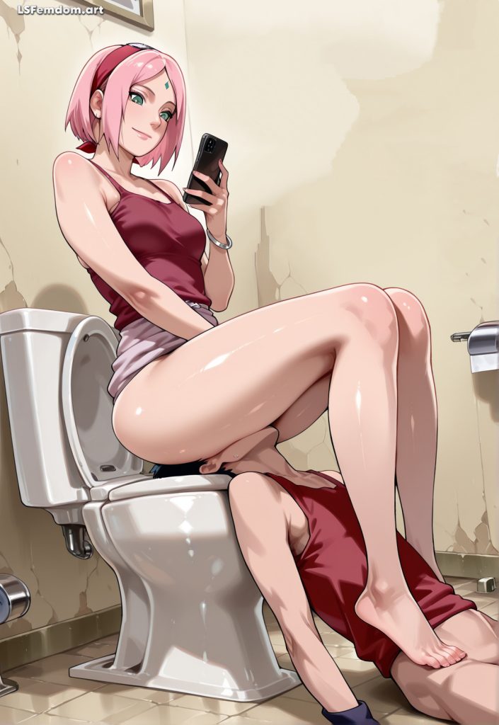 Sakura Haruno Uses Human Toilet Slave Femdom