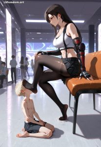 Tifa Lockhart - Foot Worship Age Difference Femdom Art