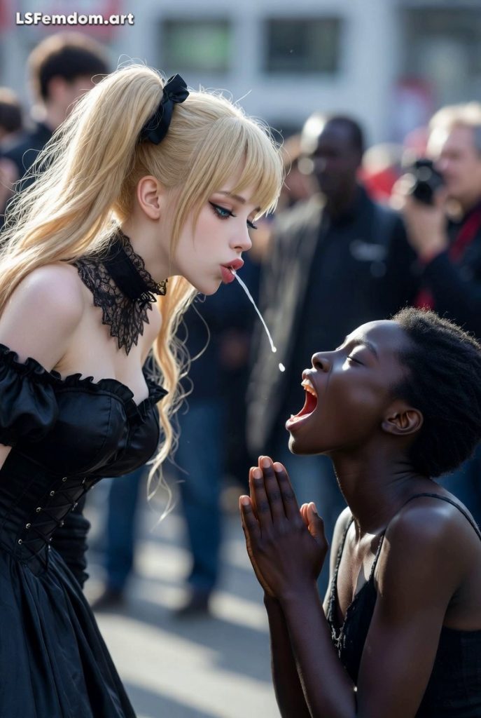Korean Goth Girl Humiliates Ebony Slave – Interracial Spitting Lezdom Worship Goddess