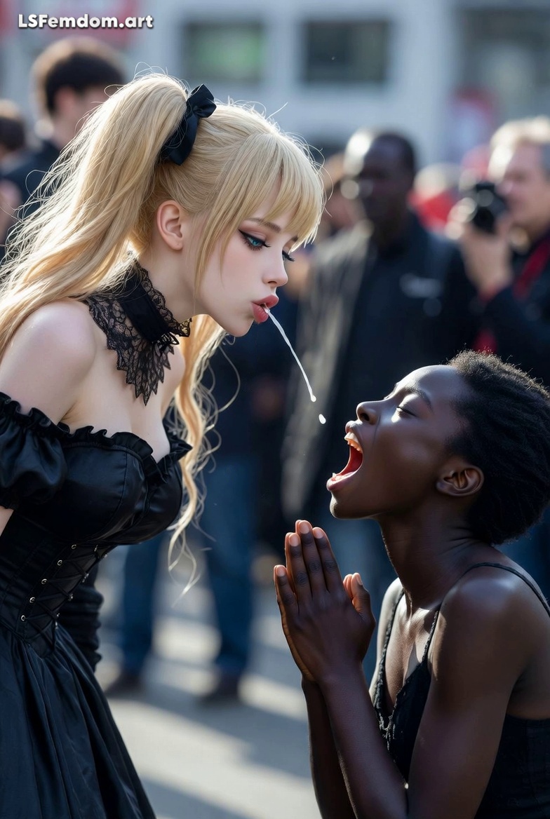 Korean Goth Girl Humiliates Ebony Slave - Interracial Spitting Lezdom Worship Goddess