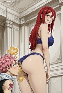 Erza Scarlet Fart In Natsu's Face - Smelly Torture Femdom Art Fairy Tail