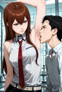 Licking Makise Kurisu's Armpit Femdom Art