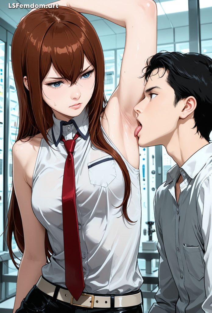 Licking Makise Kurisu’s Armpit Femdom Art