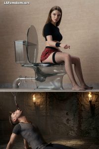 Lifetime Toilet Slave for Anya Taylor-Joy Femdom Photorealistic Art